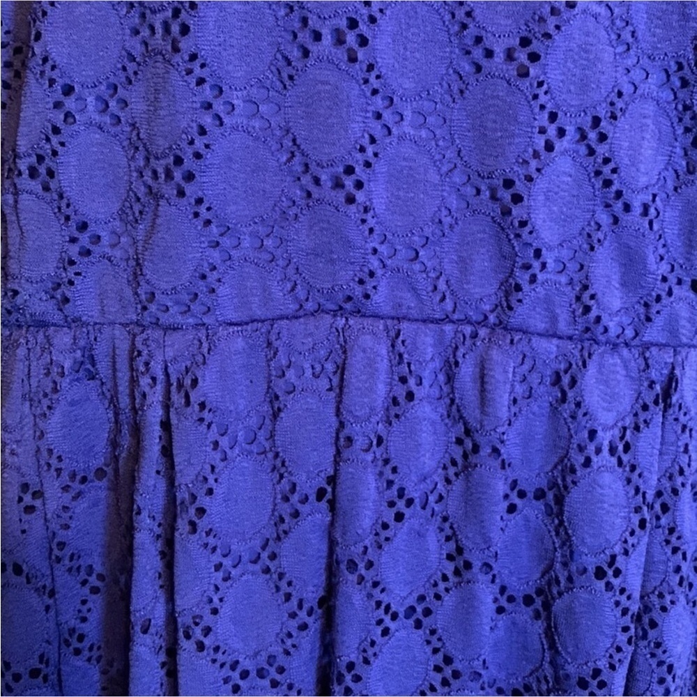 RN Studio by Ronni Nicole cobalt blue eyelet lace dress Size 2X - Picture 7 of 11